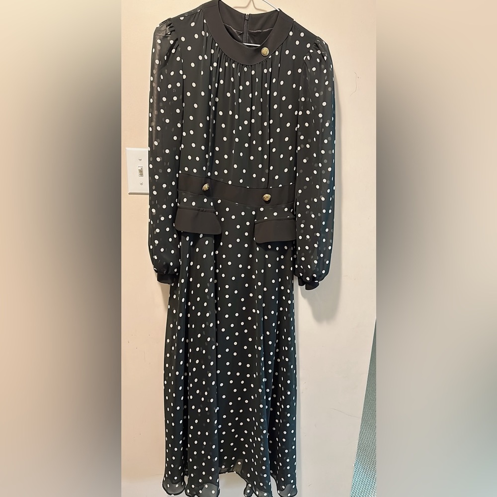 Polka dots black and white dress